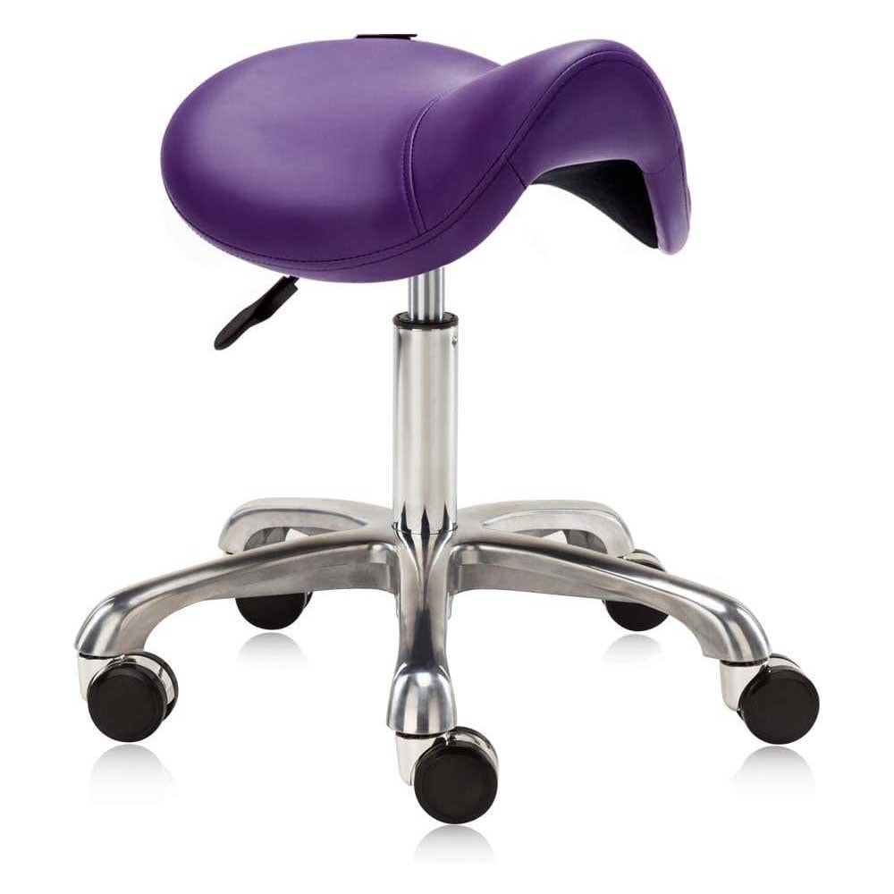 Saddle Rolling Swivel Stool, Tattoo Stool Chair on Wheel，Saddle Stool  Office with Butterfly pattern Linen Cloth Seat，Adjustable Height 45-57  cm，Supported weight 160 Kg，Barber Stool for Salon, Spa And : Amazon.co.uk:  Home &